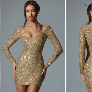 Oh Polly Gold Sequin Dress - USSize 12